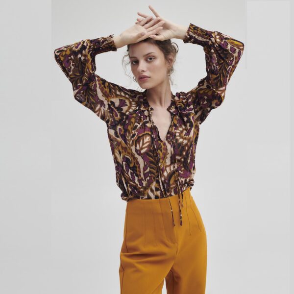 sunset purple mix shirt with long sleeve