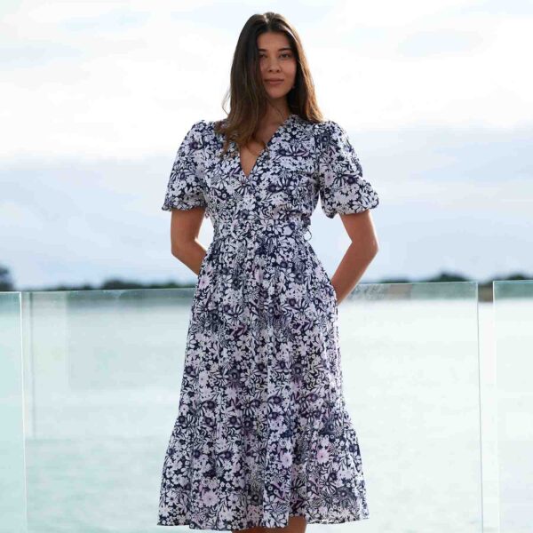 FO7434 SHADOW FLOWER DRESS