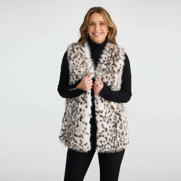 BT25002 1 Aspen Fur Vest Grey Leopard 1