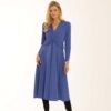 42554 solid jersey dress blue