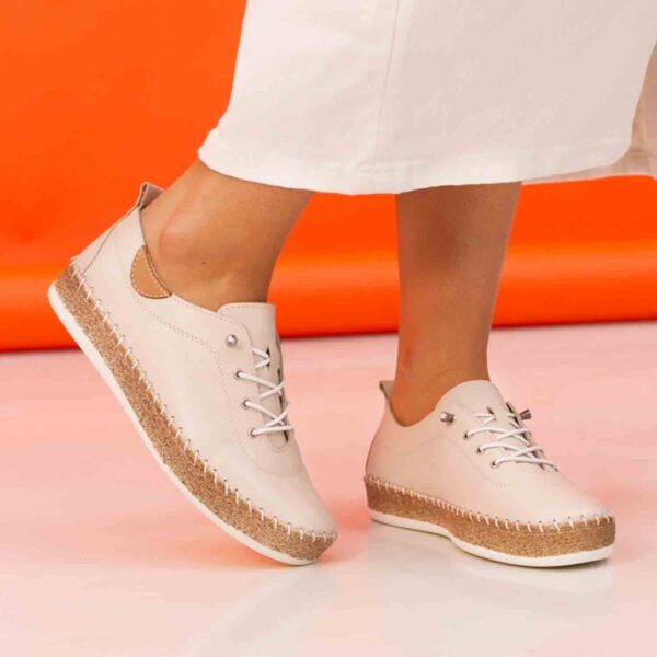 evie cream leather plimsoll p7128 407749 image