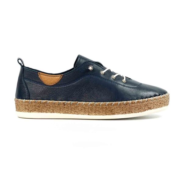 evie navy leather plimsoll p7129 407809 image