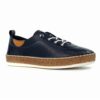 evie navy leather plimsoll p7129 407827 image