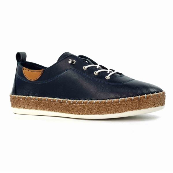 evie navy leather plimsoll p7129 407827 image