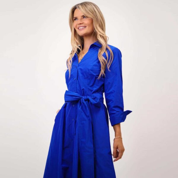 Kate Pippa Victoria Taffeta Midi Dress In Royal Blue 3