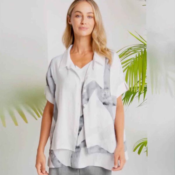 NAYA NAS26315 MARBLED SHIRT-GRANIT