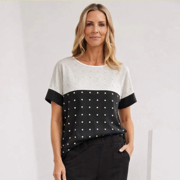 PERUZZI SS26172 TOP/DOTS-BLACK/WHITE