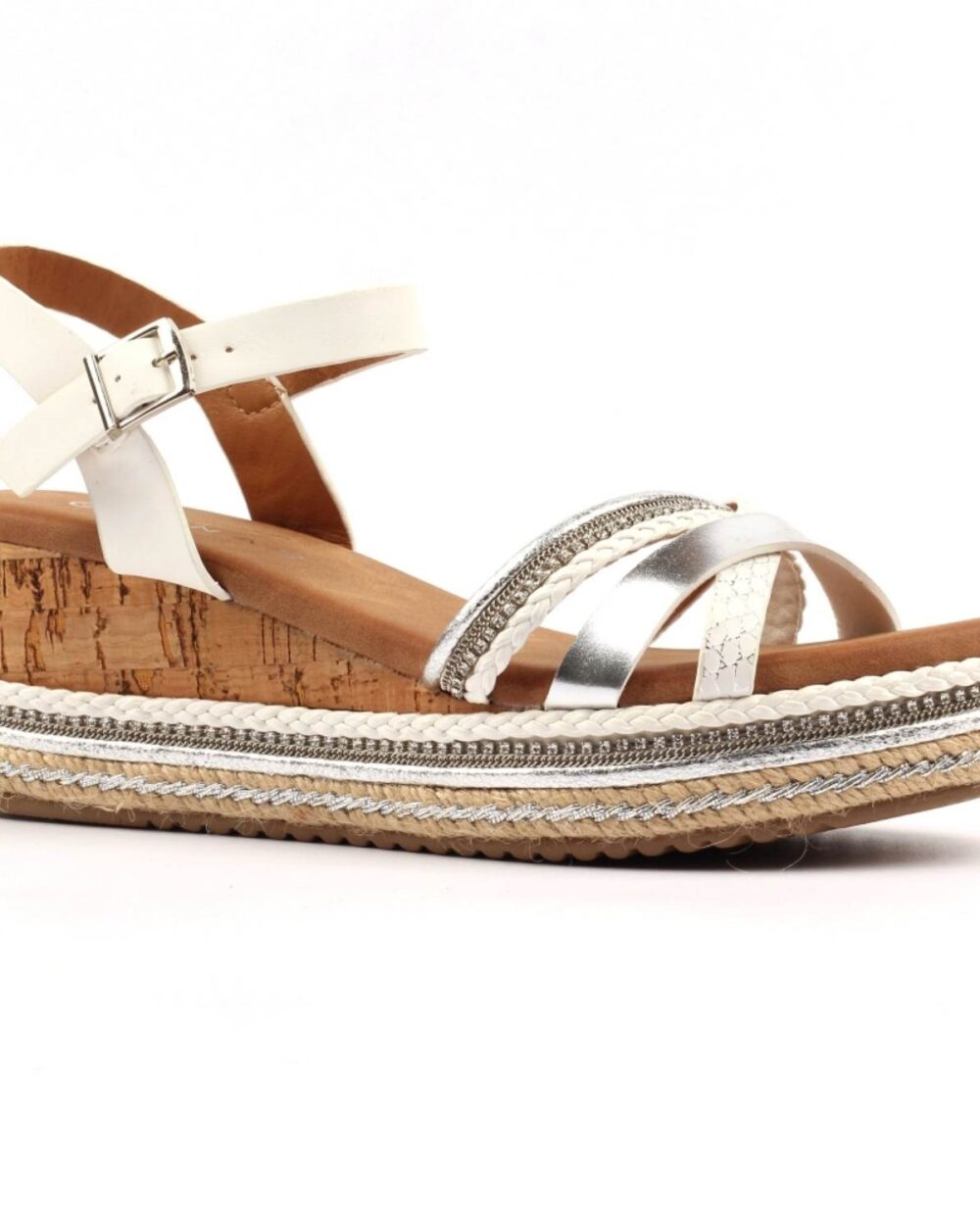 Obsessions 16 LUNAR JLY253 DONNA WEDGE SANDAL-WHITE