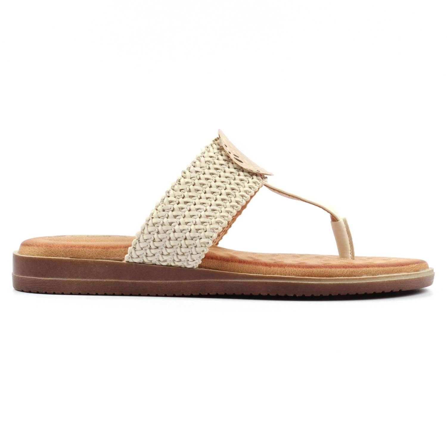 LUNAR JLH591 FIONA TOEPOST SANDAL-WHITE 2 LUNAR JLH591 FIONA TOEPOST SANDAL-WHITE - Image 2