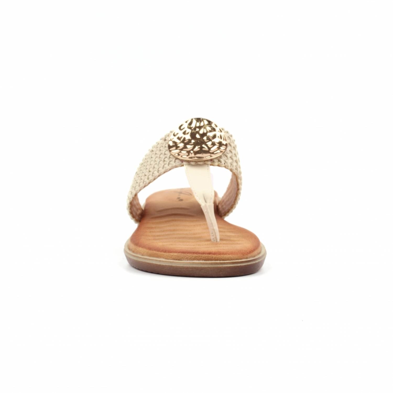 LUNAR JLH591 FIONA TOEPOST SANDAL-WHITE 3 LUNAR JLH591 FIONA TOEPOST SANDAL-WHITE - Image 3