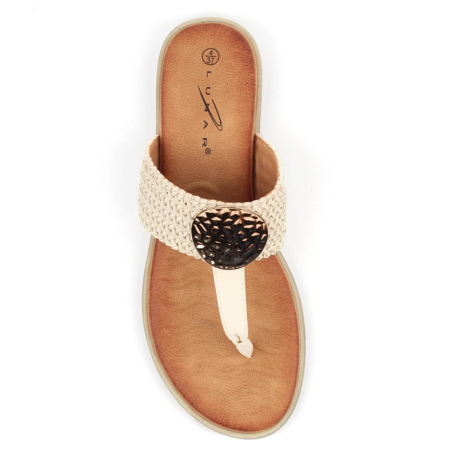 LUNAR JLH591 FIONA TOEPOST SANDAL-WHITE 5 LUNAR JLH591 FIONA TOEPOST SANDAL-WHITE - Image 5