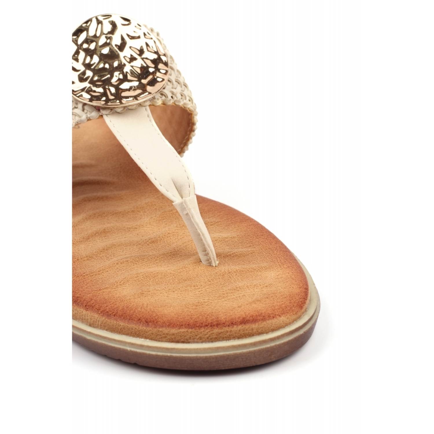 LUNAR JLH591 FIONA TOEPOST SANDAL-WHITE 6 LUNAR JLH591 FIONA TOEPOST SANDAL-WHITE - Image 6