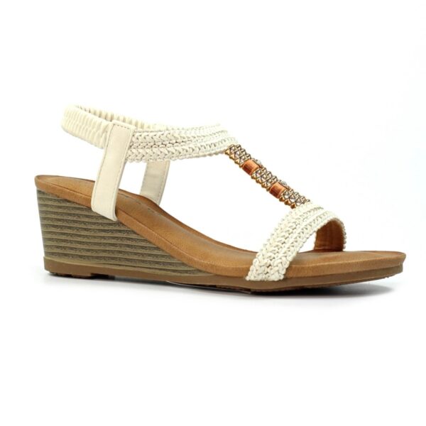 LUNAR JLH535 FLORENCE WEDGE-WHITE